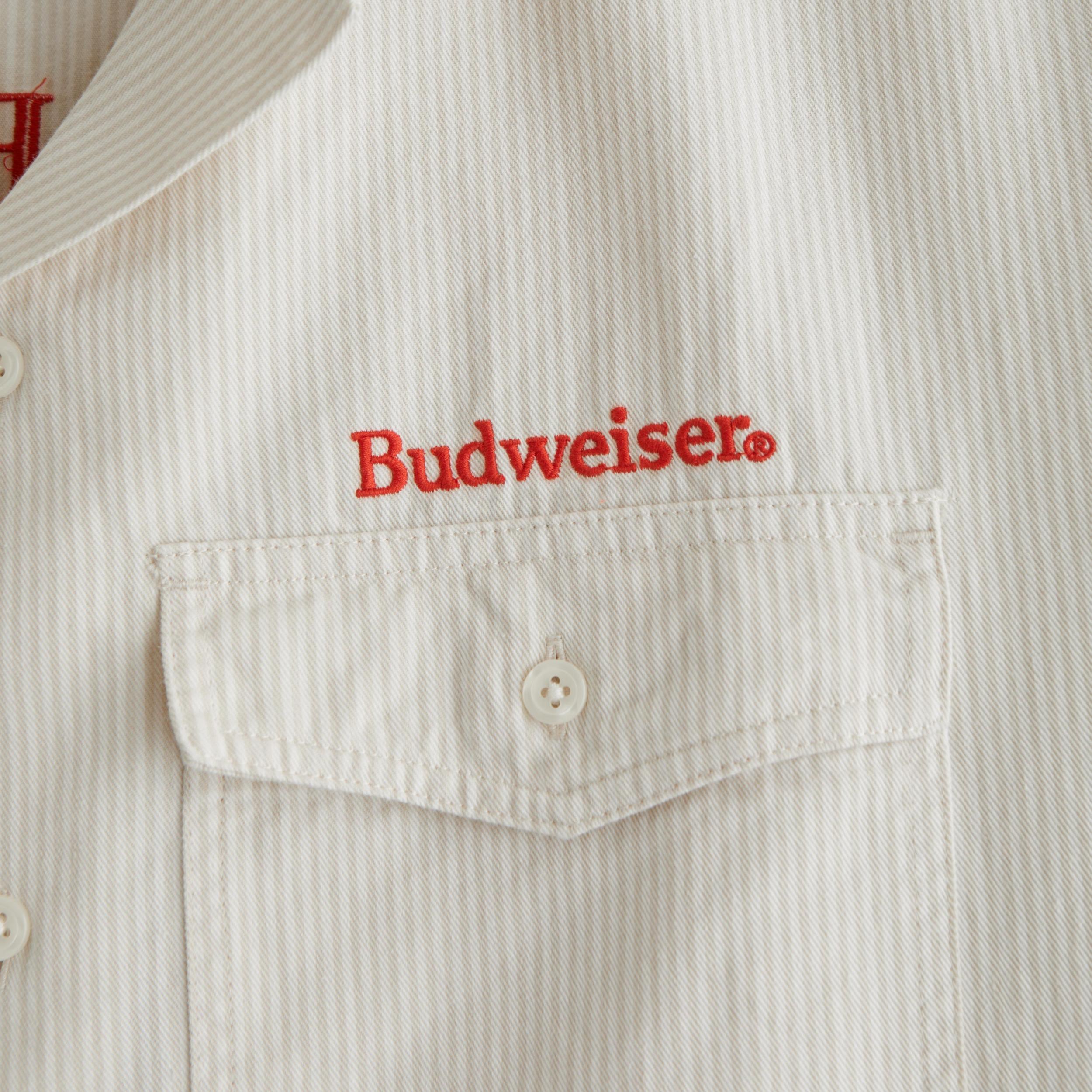 Short-Sleeve Cropped Pabst Workwear Button-Up Shirt Product Image