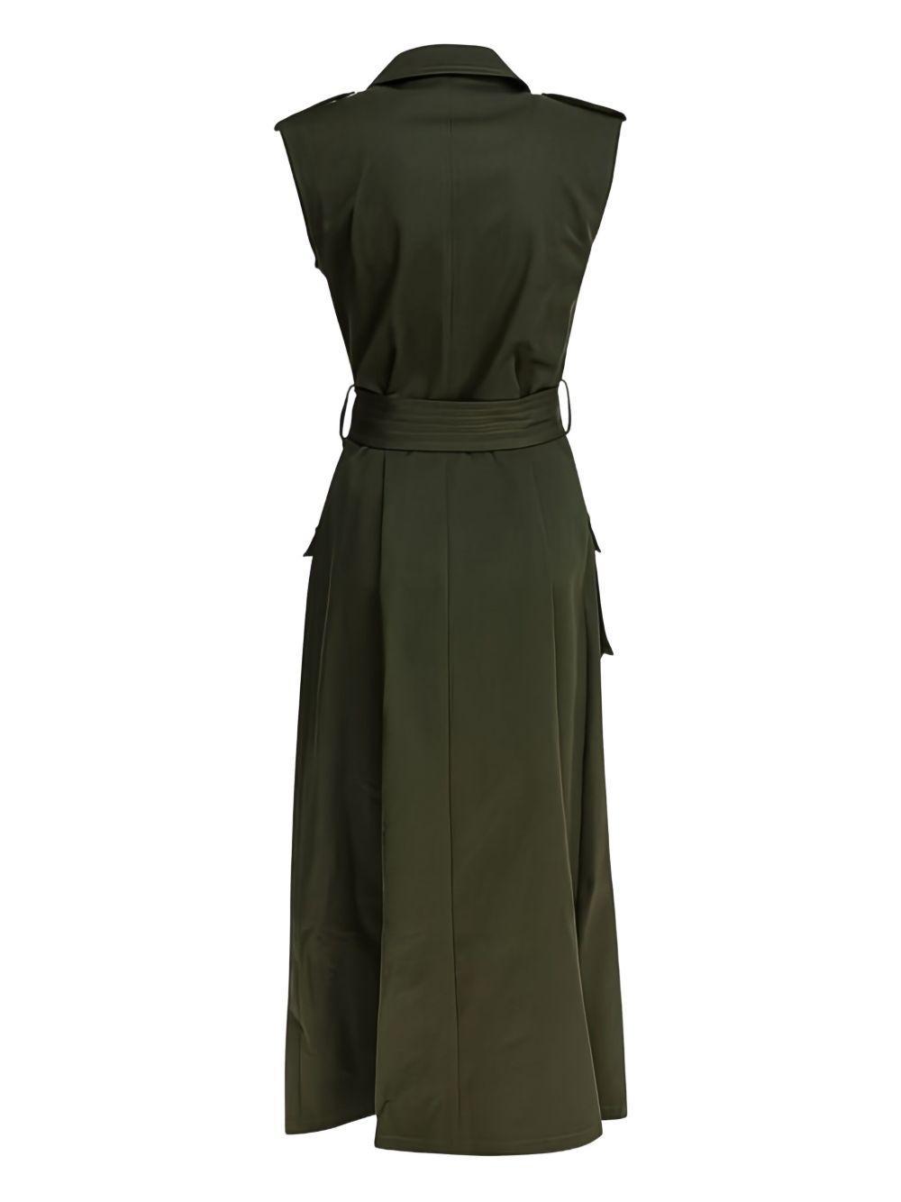 belted double-breasted midi dress Product Image