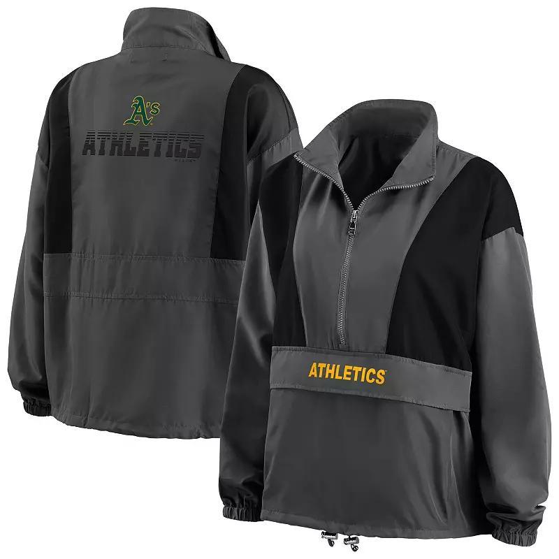 Womens WEAR by Erin Andrews Charcoal Chicago Cubs Packable Half-Zip Jacket Product Image