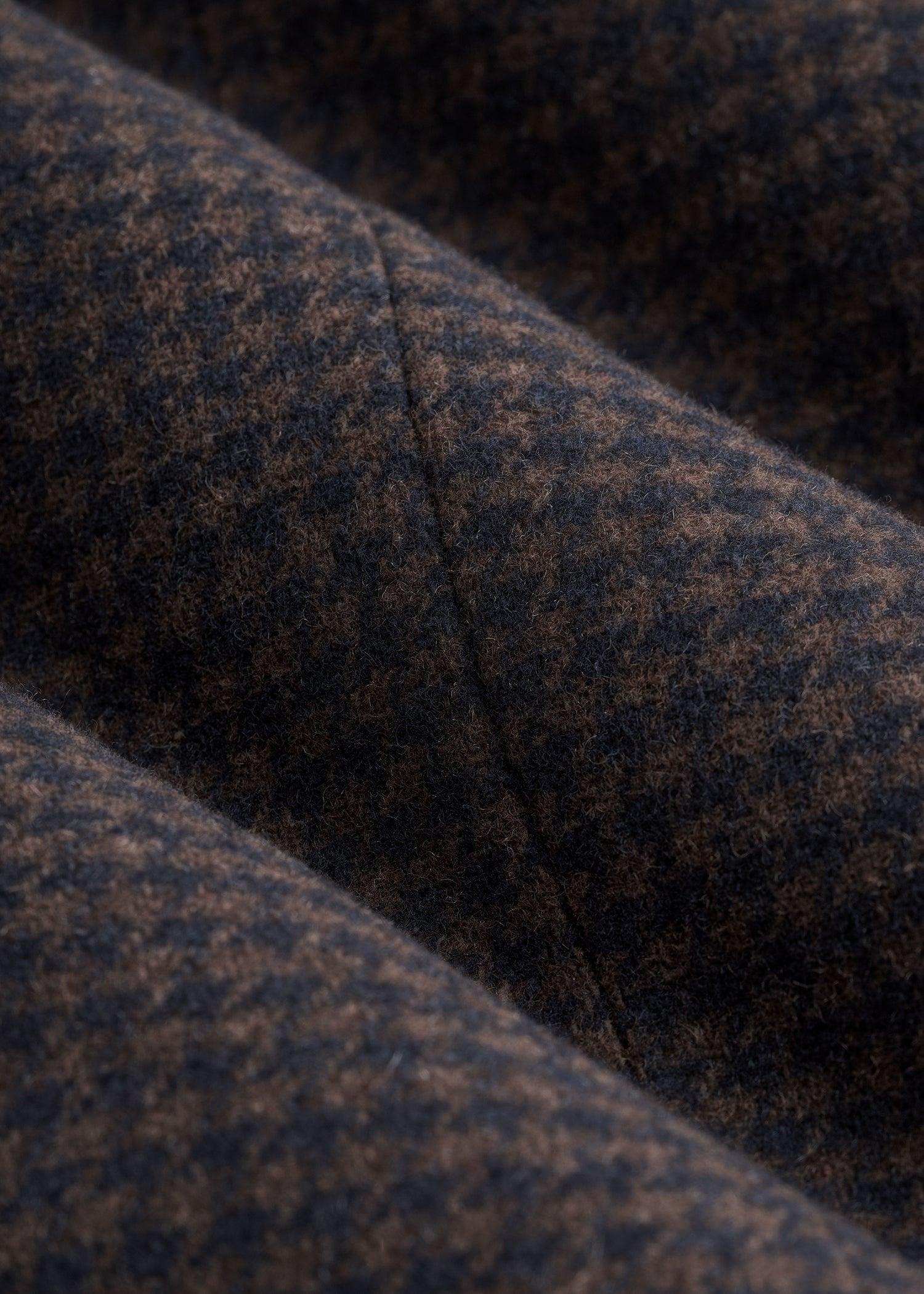 Wool Blend Blazer for Tall Men in Indigo and Brown Houndstooth Product Image