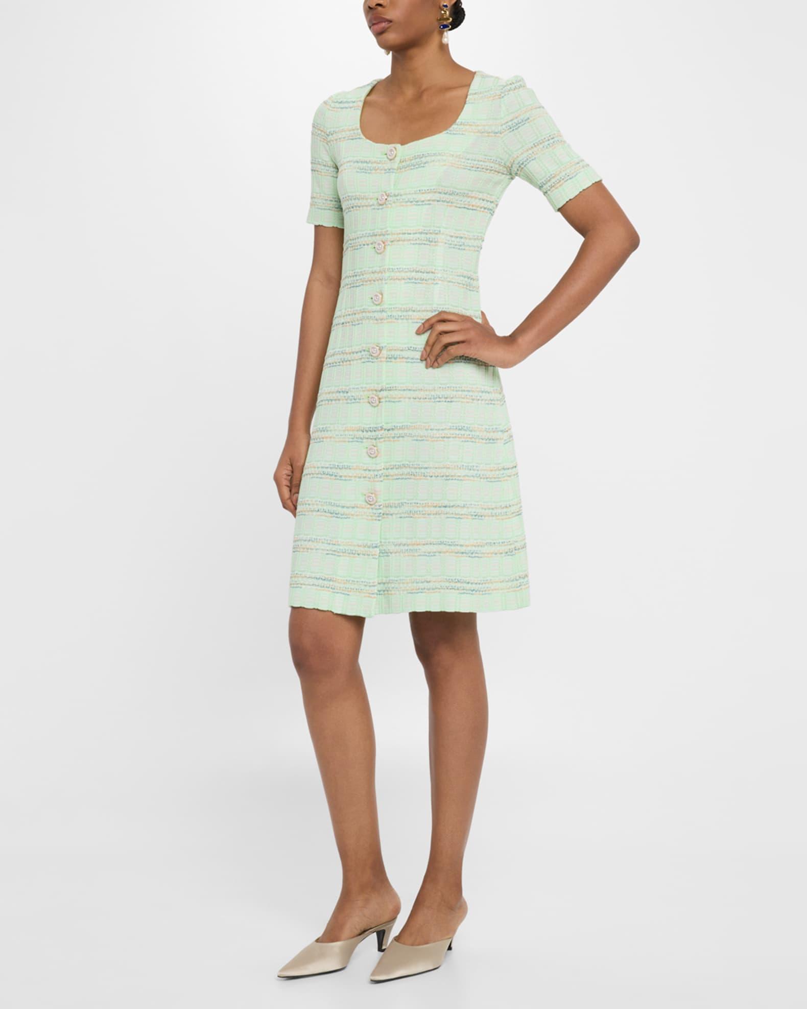 Textured Plaid Knit Sweater Dress Product Image