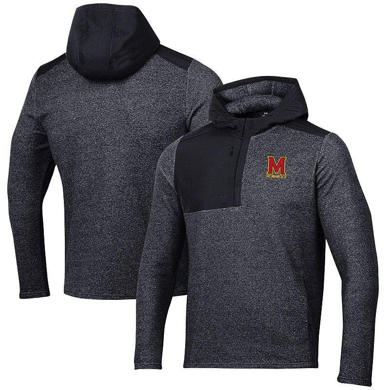 Men's Under Armour Black Maryland Terrapins Survivor Fleece Hoodie Quarter-Zip Jacket, Size: Small Product Image