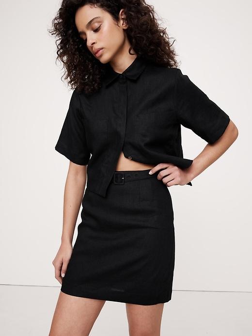 Linen Mini Skirt Product Image
