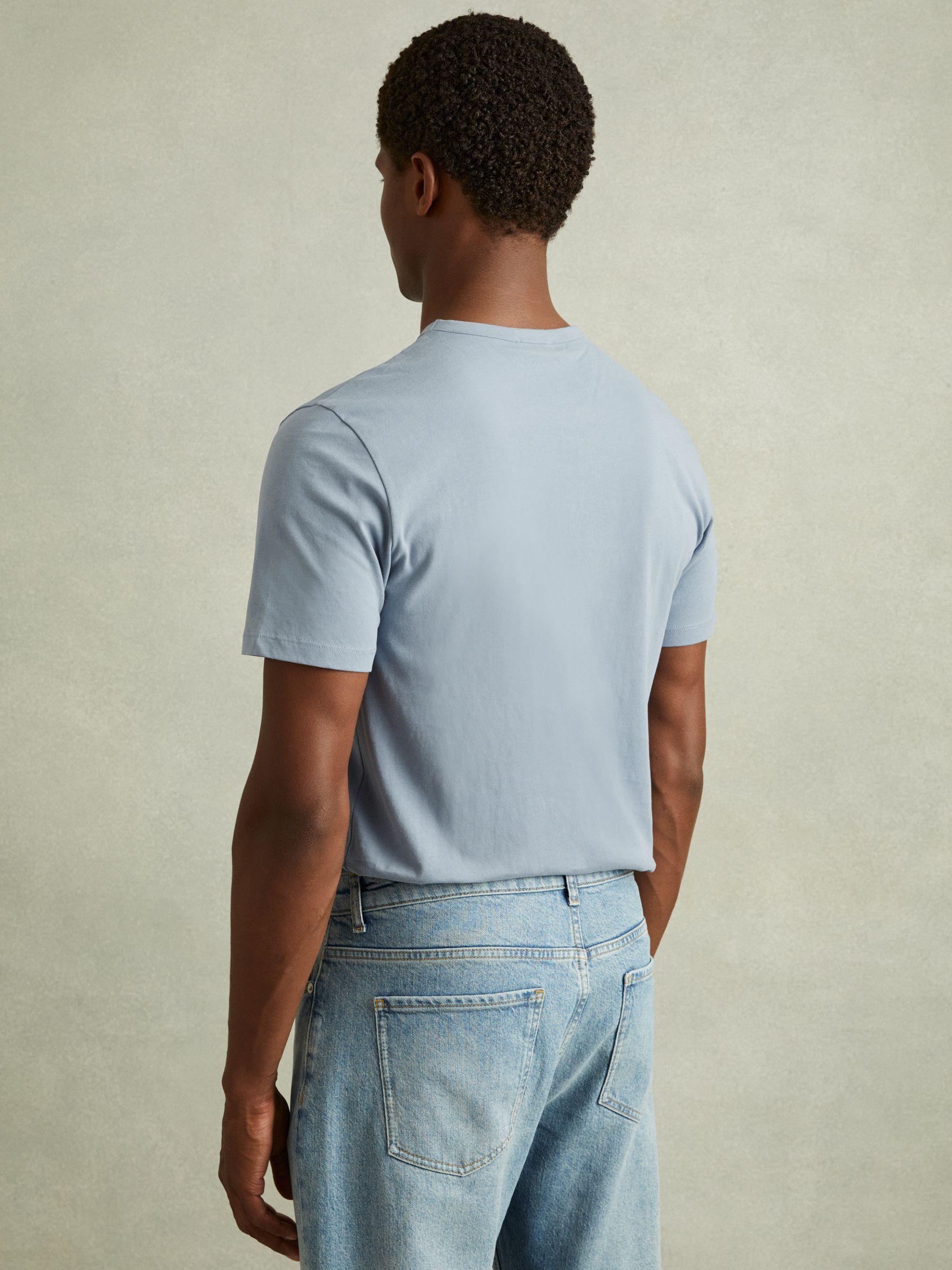 Cotton Crew Neck T-Shirt in Airforce Blue Product Image