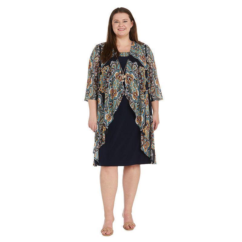 R & M Richards Womens 2-Pc. Paisley-Print Jacket & Dress Set Product Image