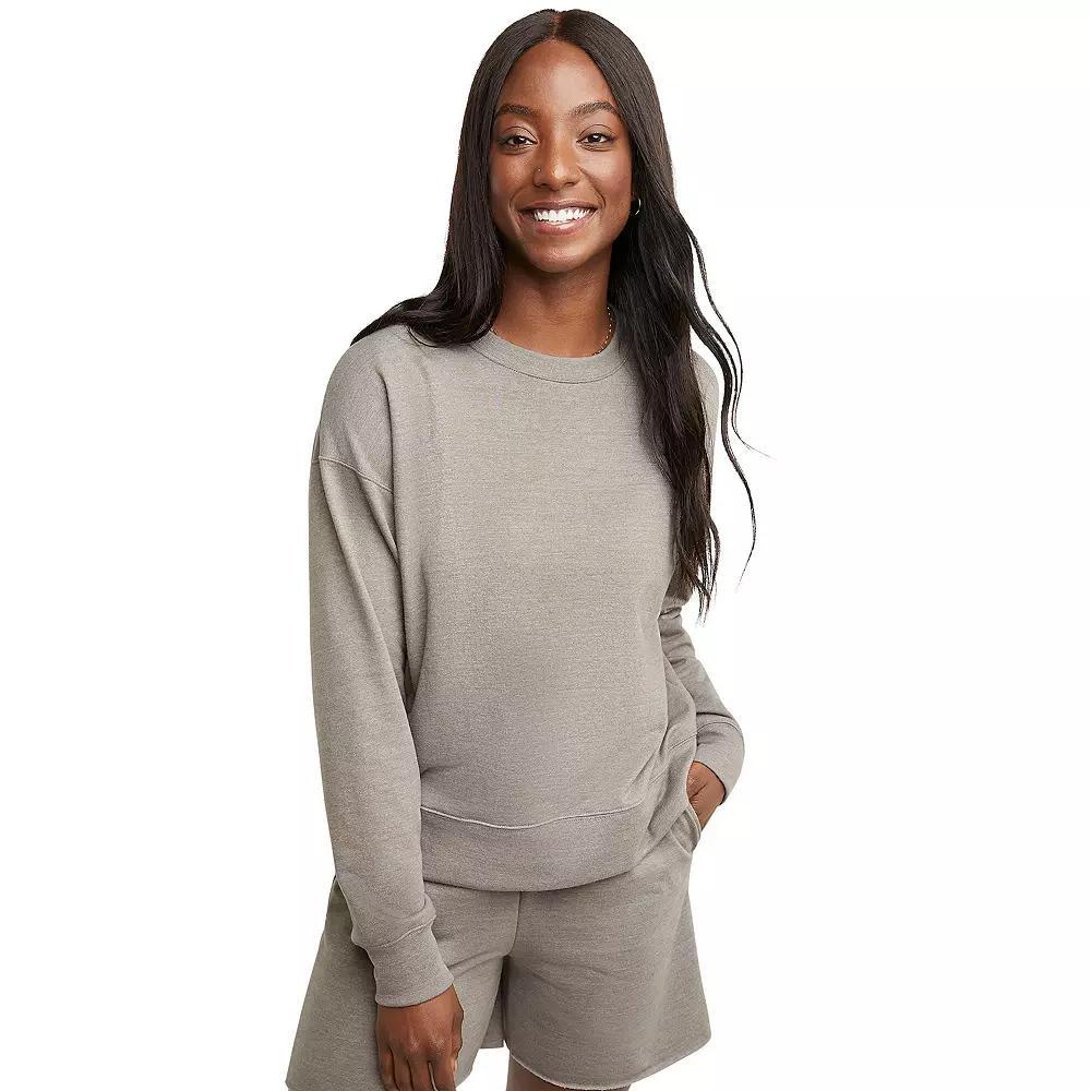 Women's Hanes Originals French Terry Sweatshirt, Size: Medium, Black 50r Pe Grey Product Image