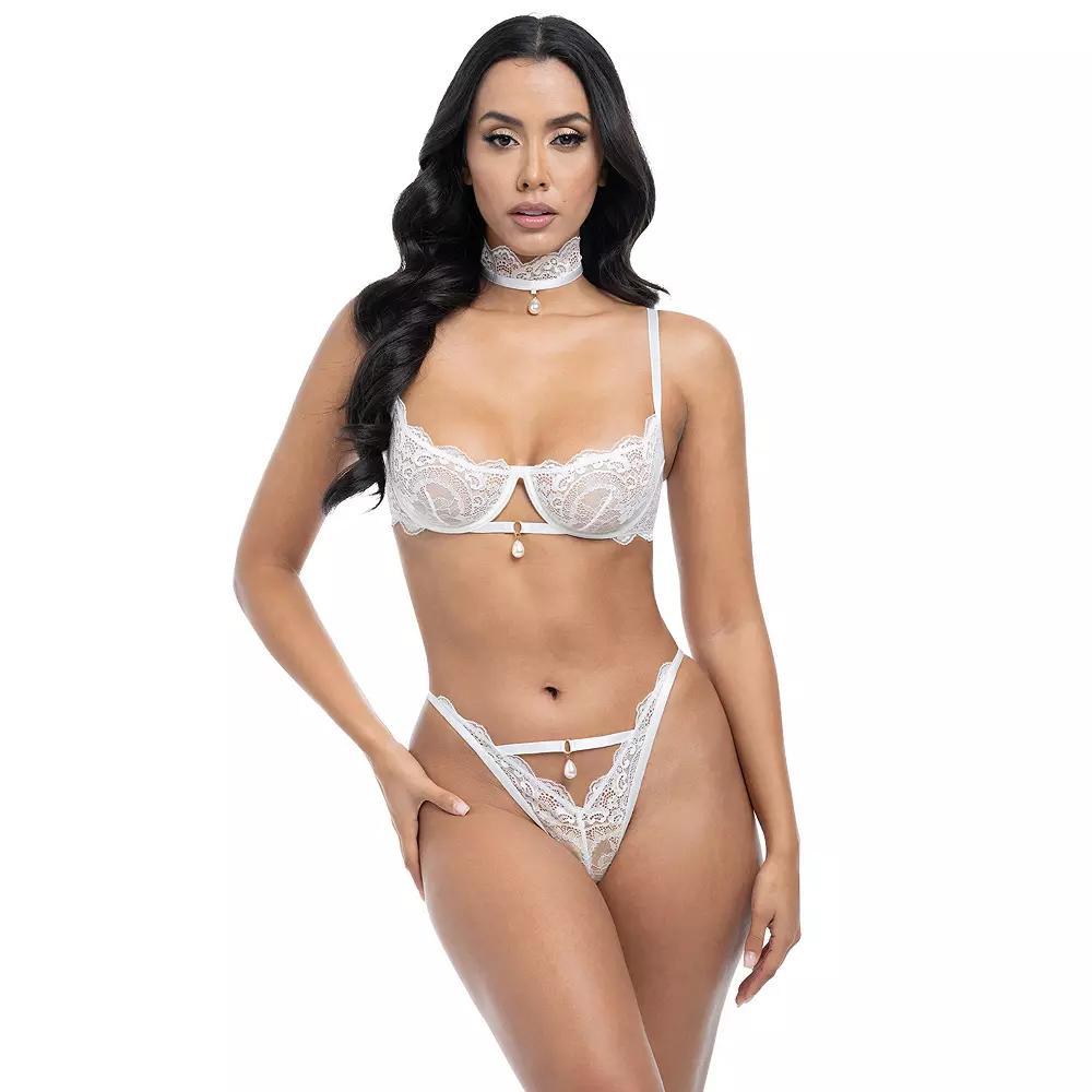 Women's Oh La La Cheri Perla 2-Piece Lingerie Set 40-12082, Size: Small-Medium, Bright White Product Image
