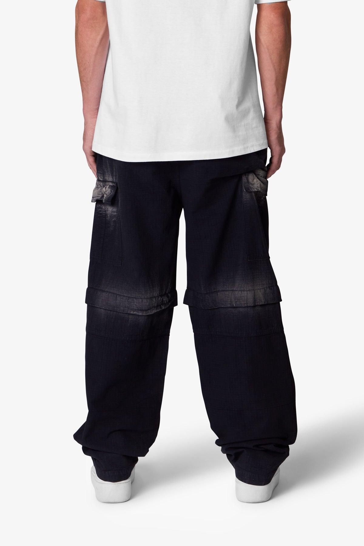 Oversized Cargo Pants - Washed Black Product Image