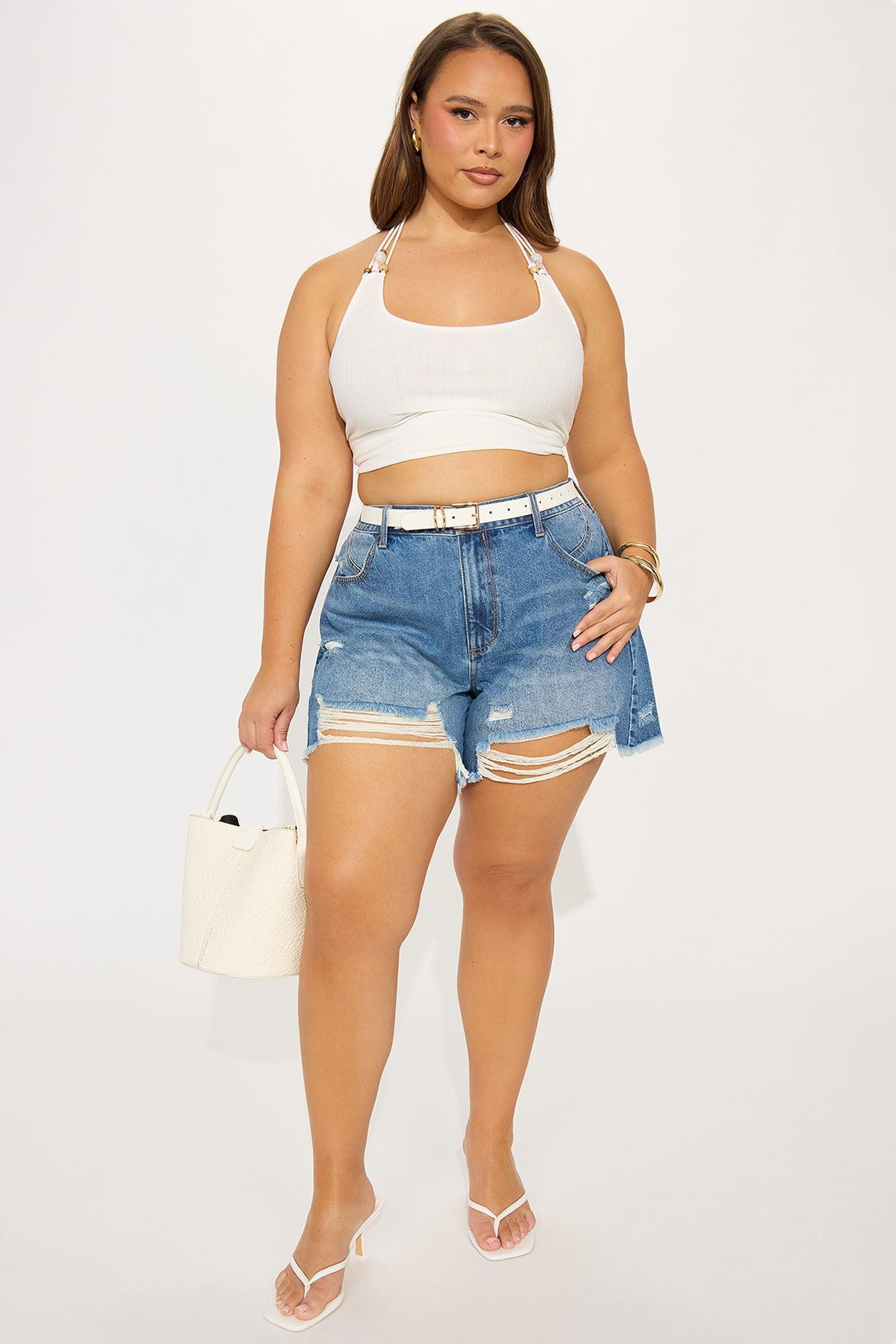Cant Resist Ripped Denim Shorts - Dark Wash Product Image