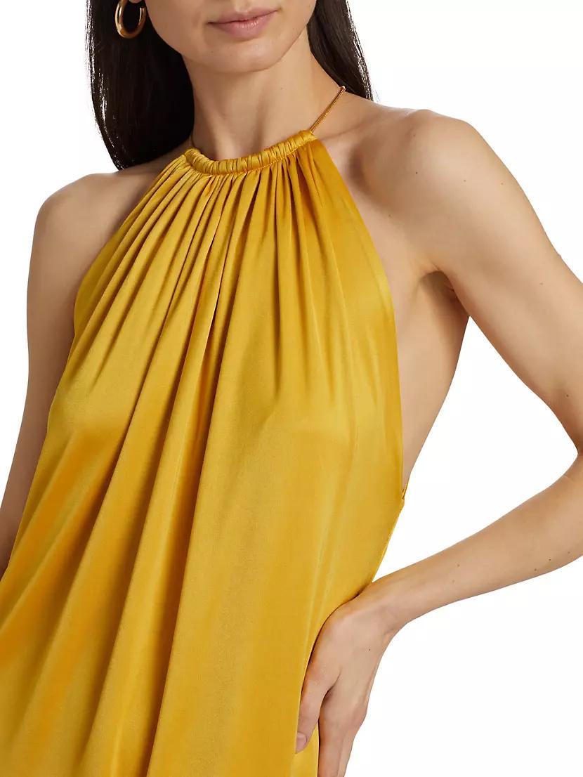 Estere Satin Halter Maxi Dress Product Image