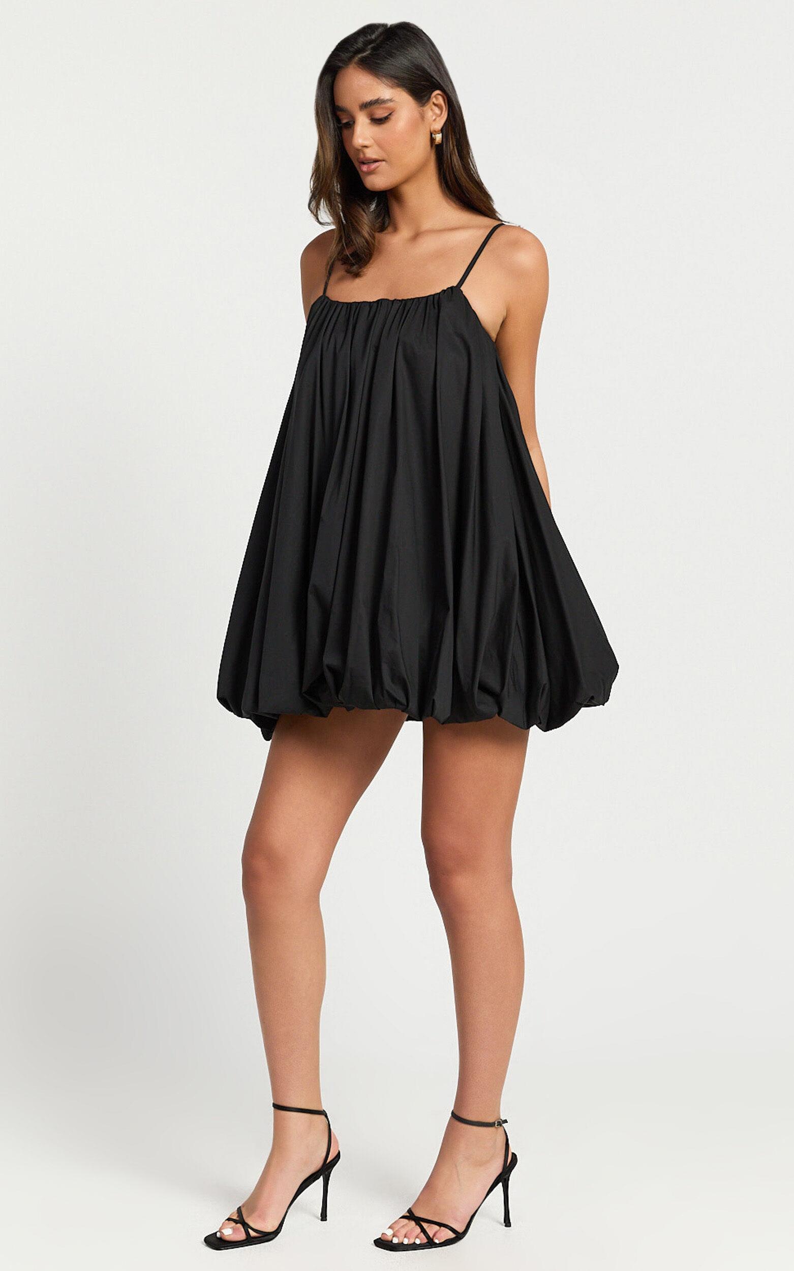 Marites Mini Dress - Bubble Mini Dress in Black Product Image