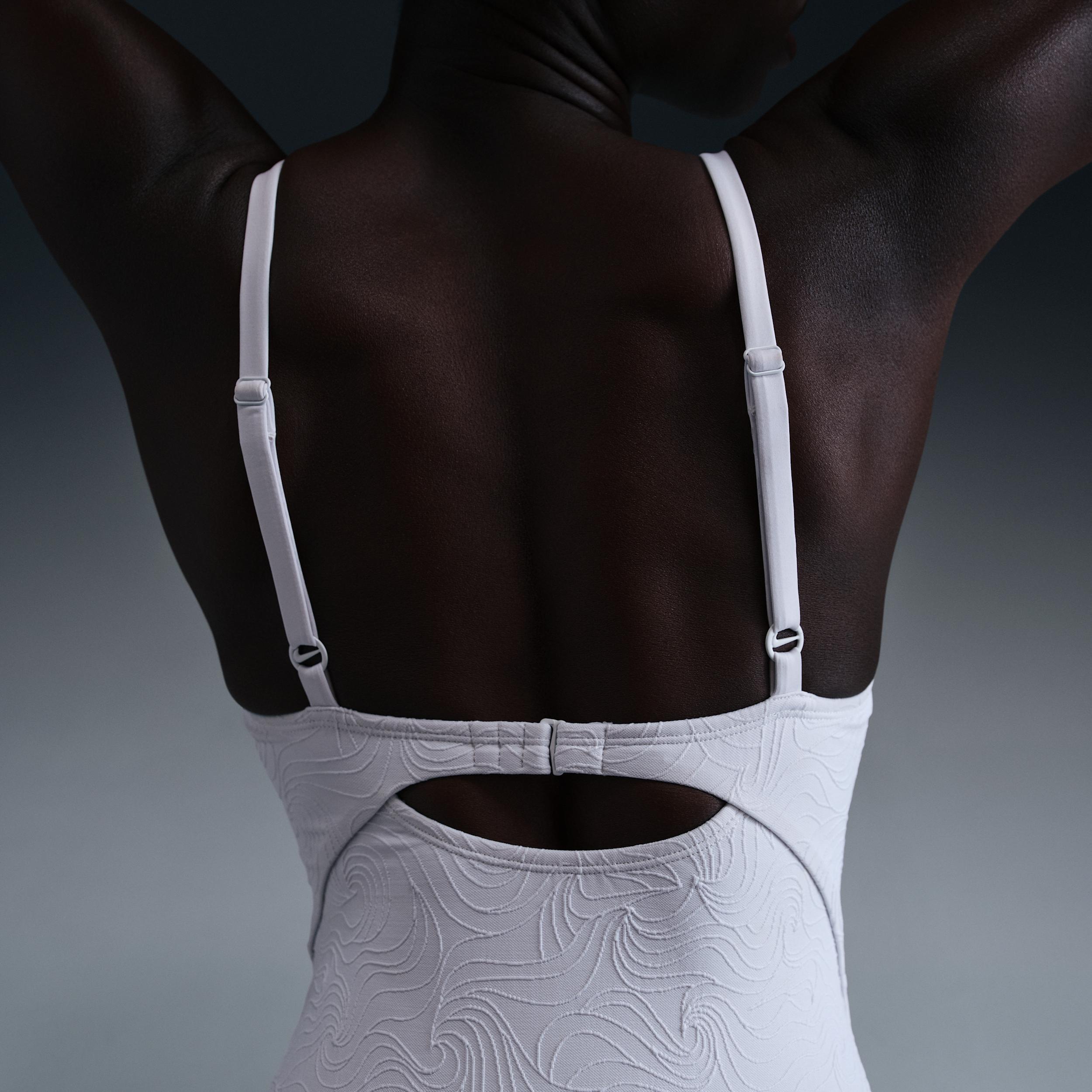 Nike Women's Swim Water Texture V-Neck One-Piece Product Image