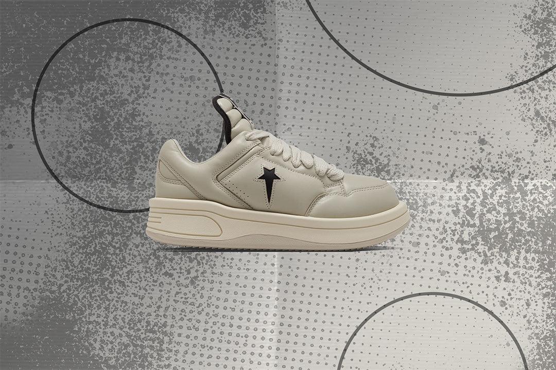 Rick Owens DRKSHDW x Converse Turbowpn Ox Leather Shoes - Oyster/Black Male Product Image
