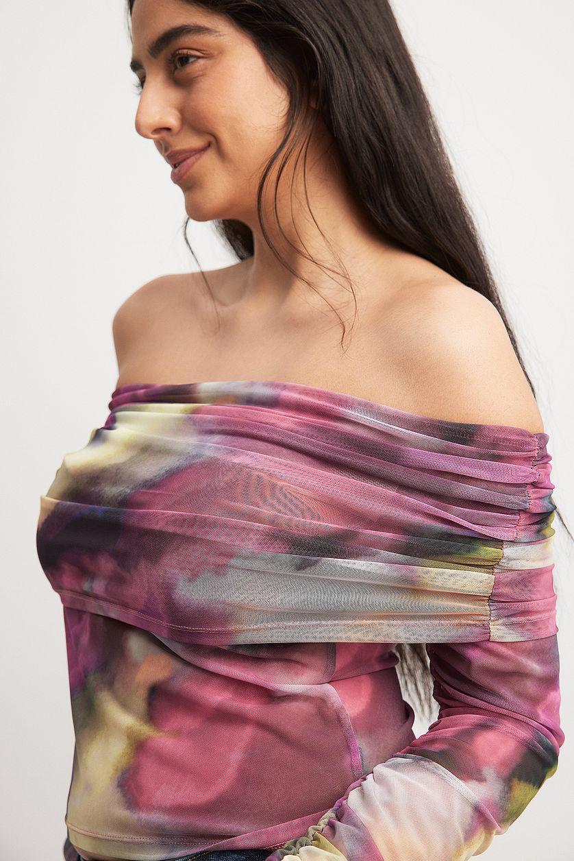 Mesh Off Shoulder Top Product Image