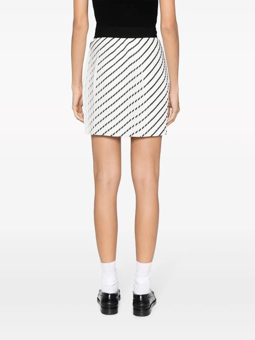 MSGM Polka Dot Pleated Mini Skirt In White Product Image