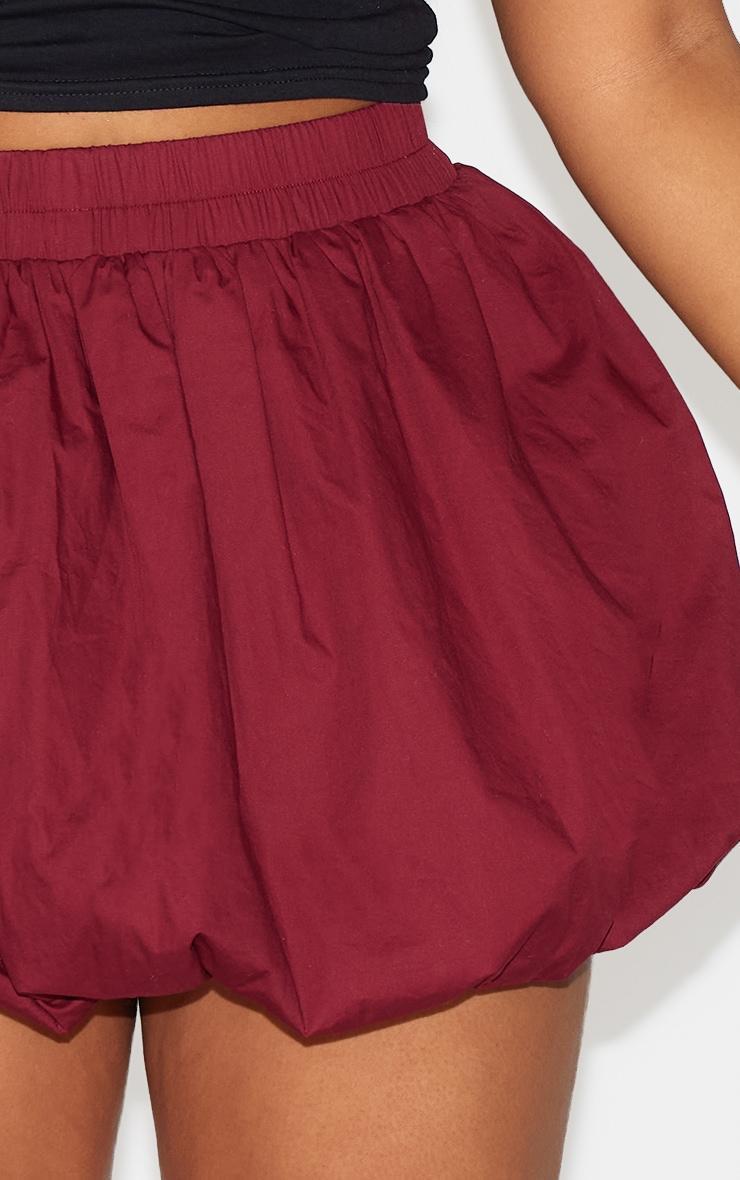 Plus Burgundy Puffball Mini Skirt Product Image