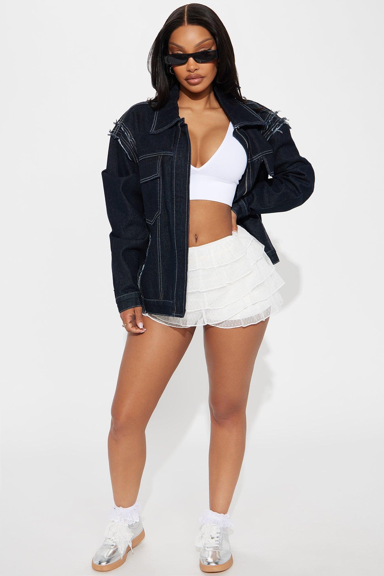 Joanne Boxy Denim Jacket - Rinse Blue Wash Product Image