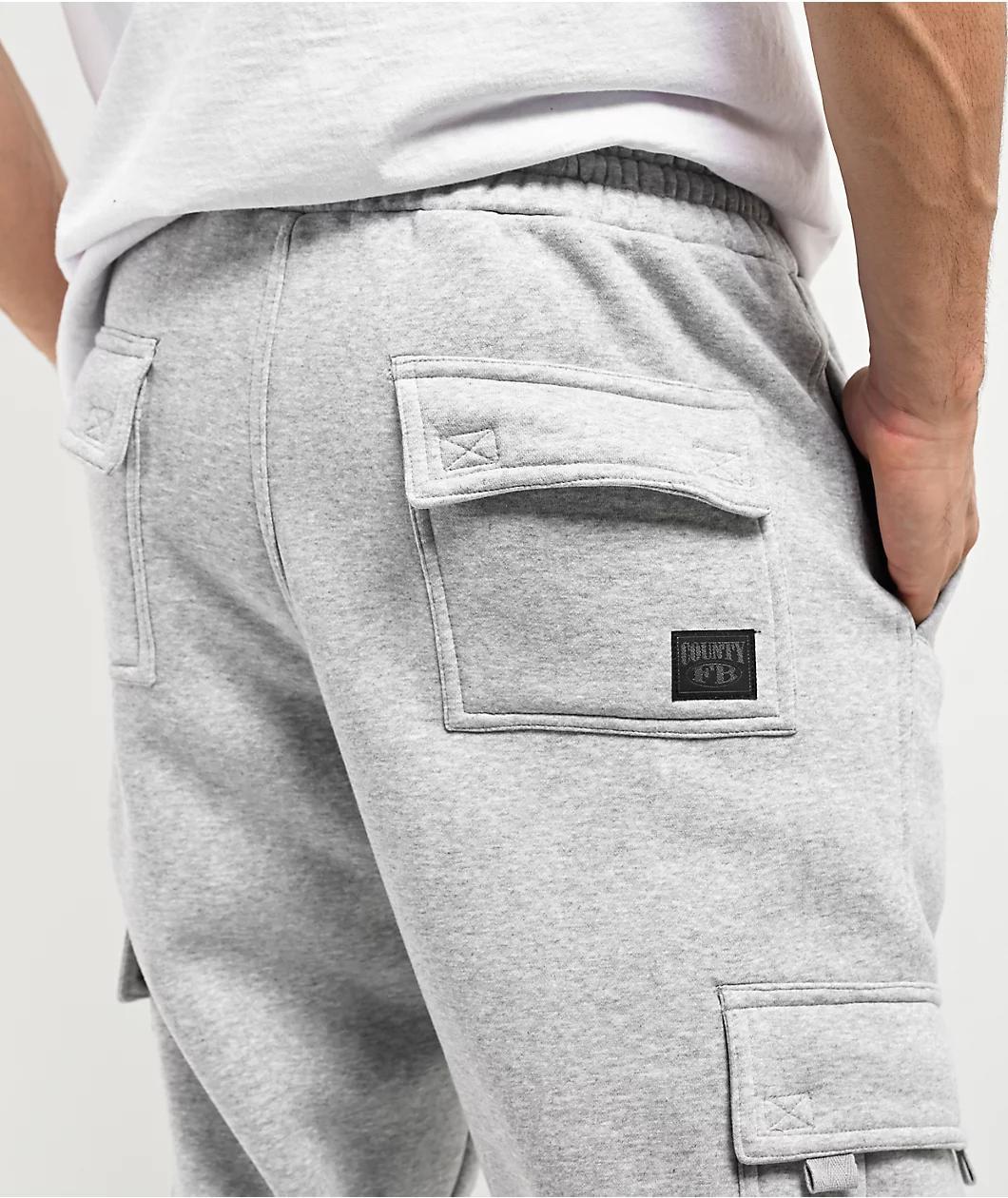 FB County Grey Heavyweight Baggy Cargo Sweatpants Product Image