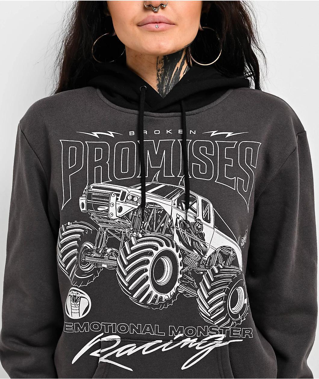 Broken Promises Last Race Grey & Black Hoodie Product Image