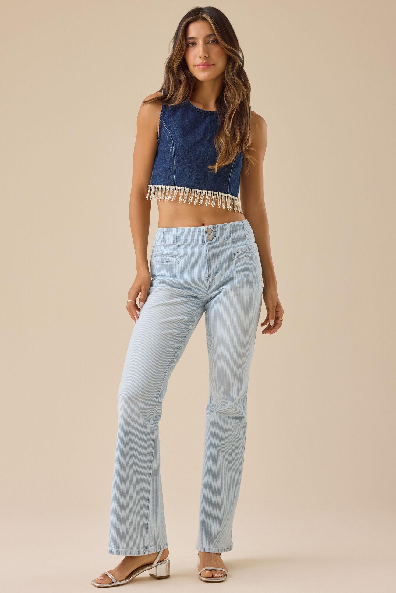 Baylee Rhinestone Fringe Top Product Image