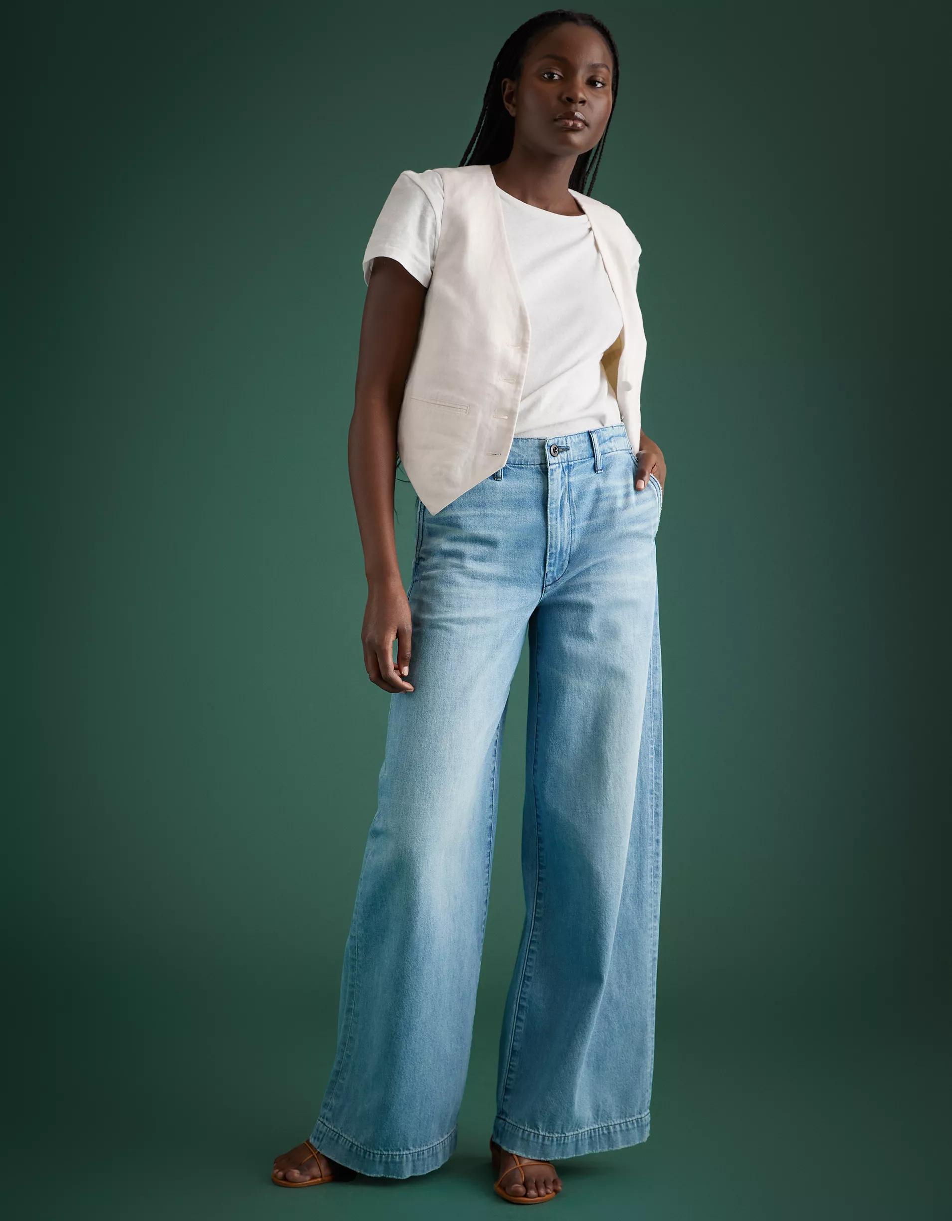 AE77 Premium Wide Trouser Jean Product Image