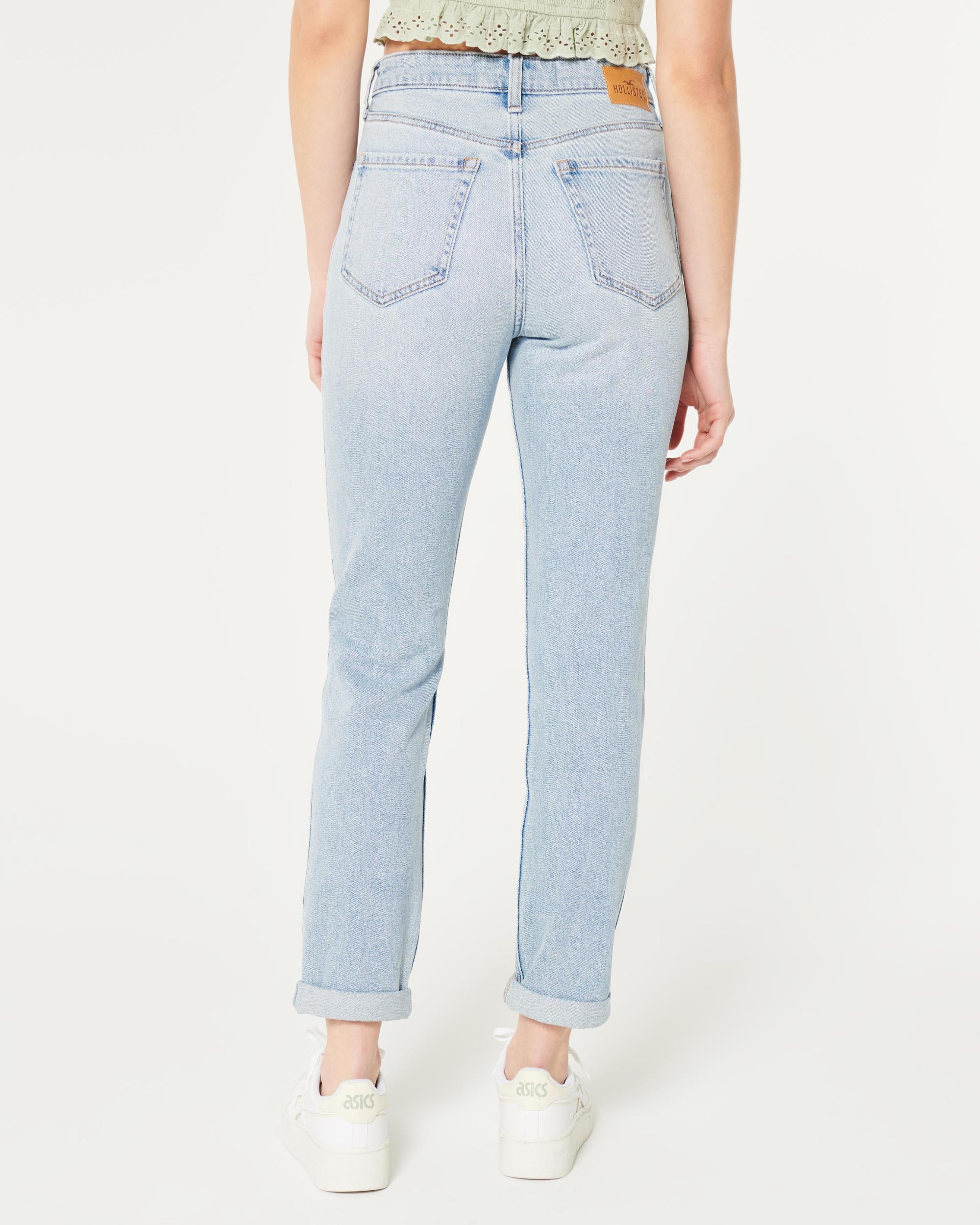 Ultra High-Rise Washed Black Mom Jeans Product Image
