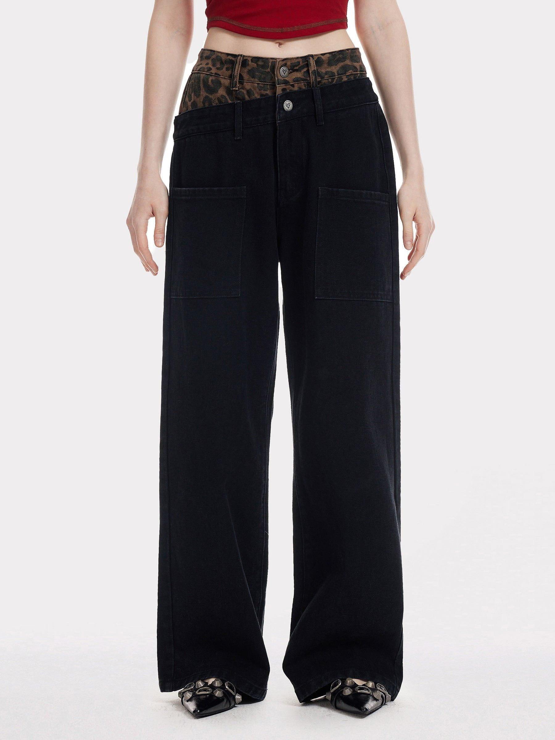 Aelfric Eden Leopard Print Baggy Jeans Product Image