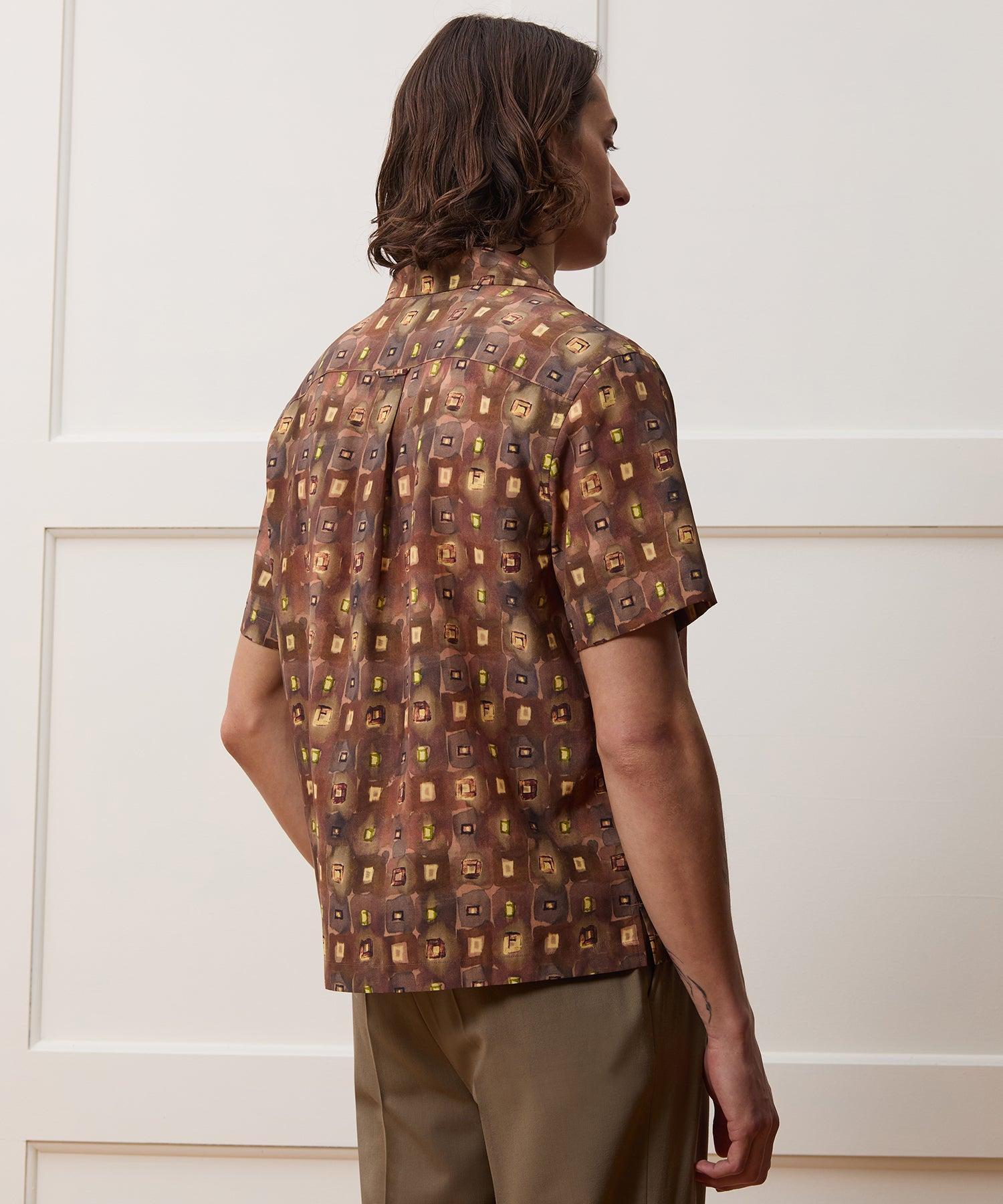 Cropped Silk-Cotton Camp Collar Shirt Product Image