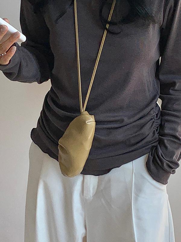 Geometric Pleated Solid Color Bags Product Image
