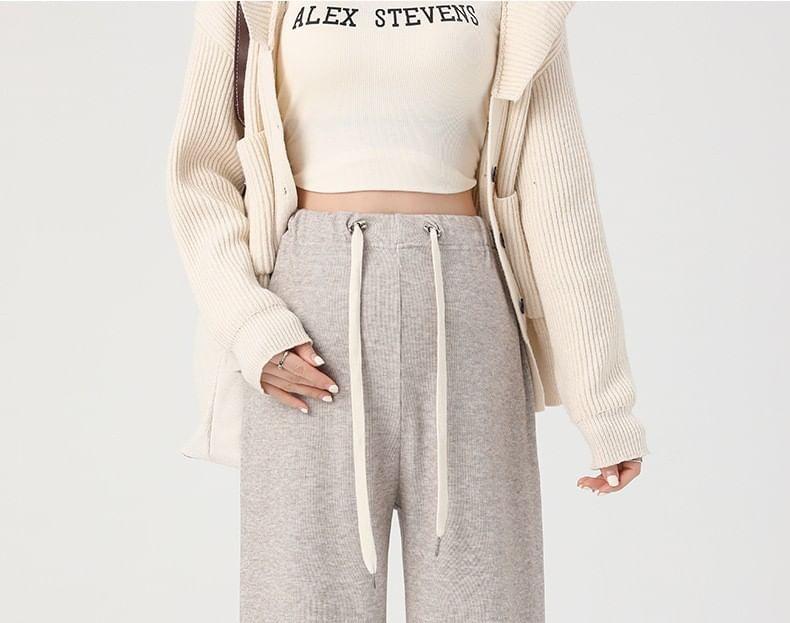 Maternity High Rise Plain Wide Leg Sweatpants Product Image
