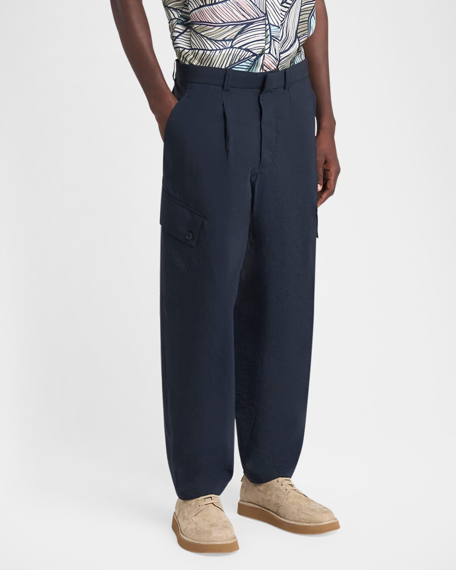 Men's Pleated Stretch Cargo Pants Product Image
