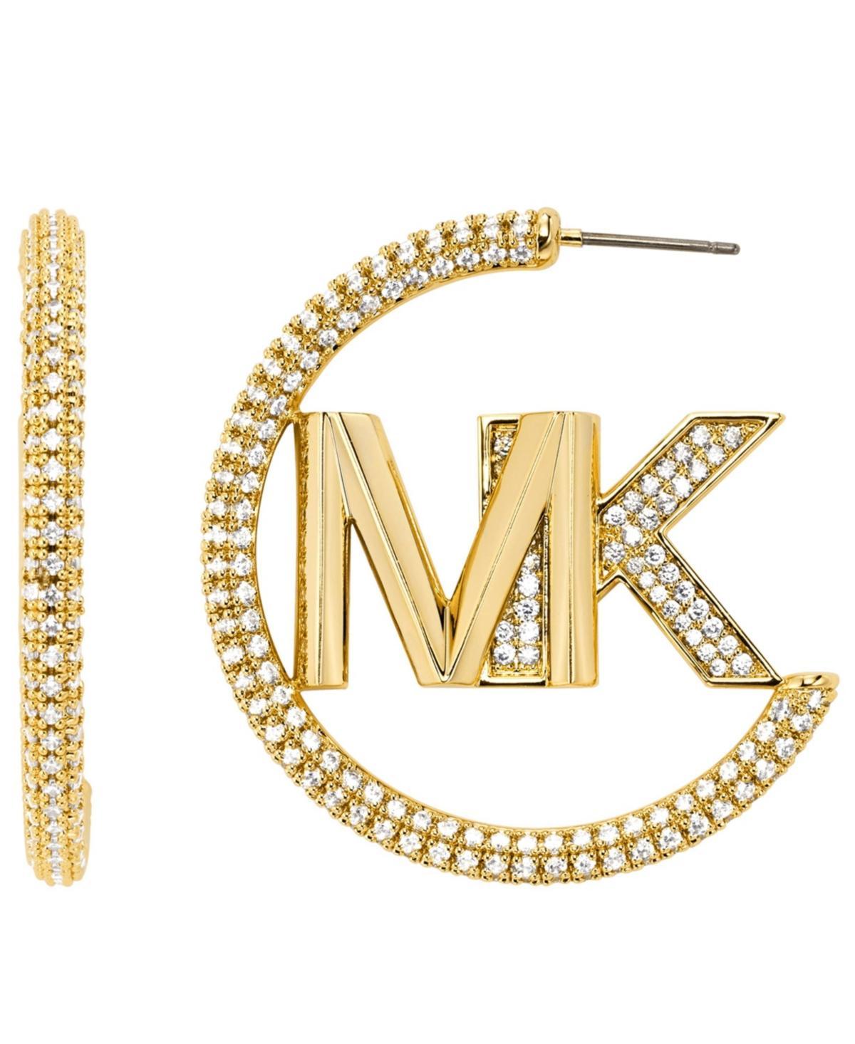 Michael Kors MK Metallic Muse Silver-Tone Brass Hoop Earrings Product Image