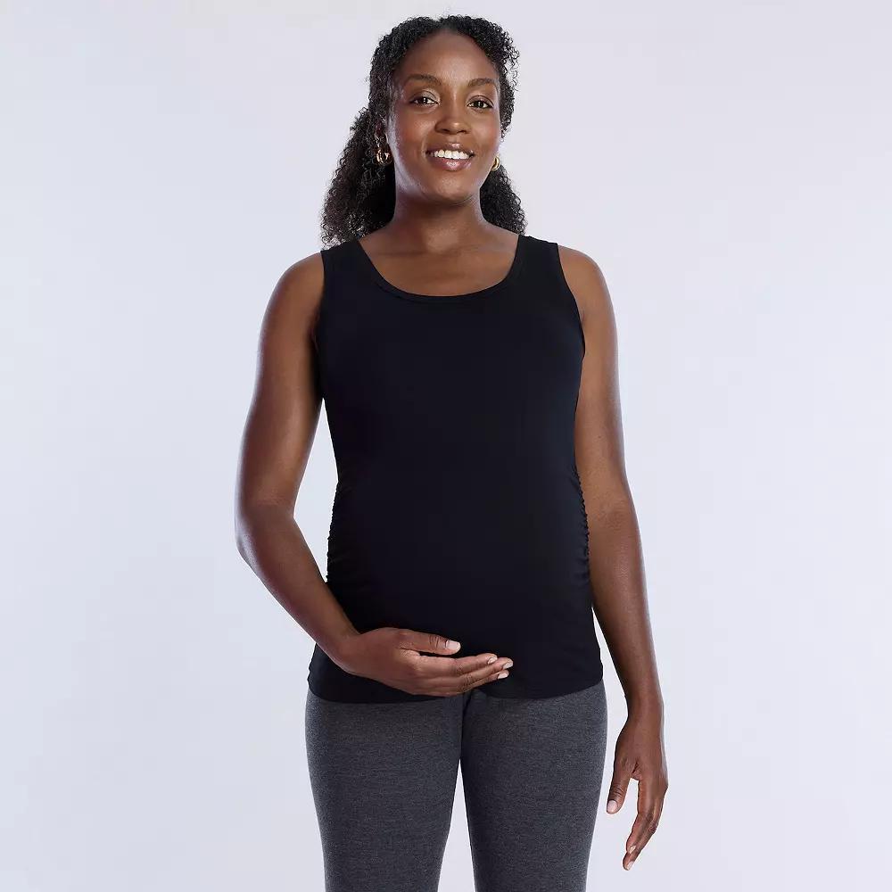 Maternity Motherhood Side Ruched Tank, Womens Renaissance Pink Product Image