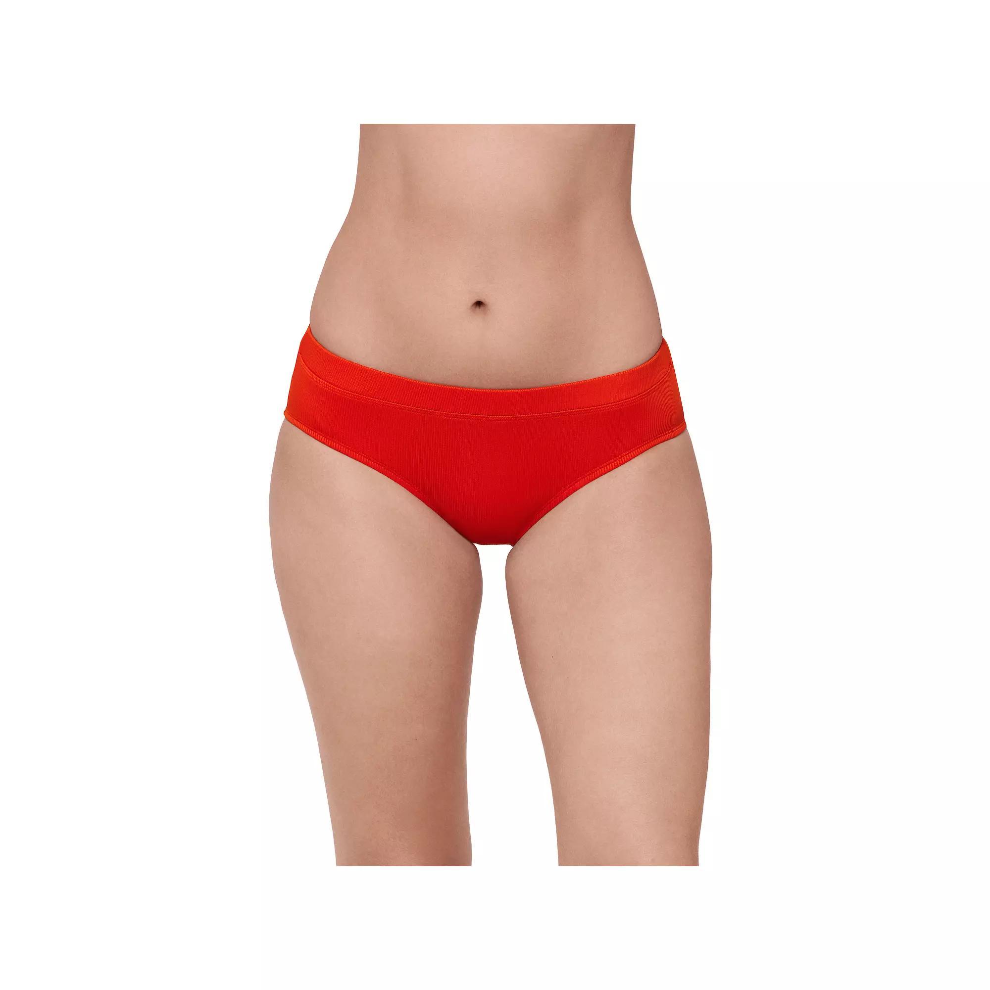 Women's Eco Beach Rib Hipster Swim Briefs, Size: XL, Habanero Product Image