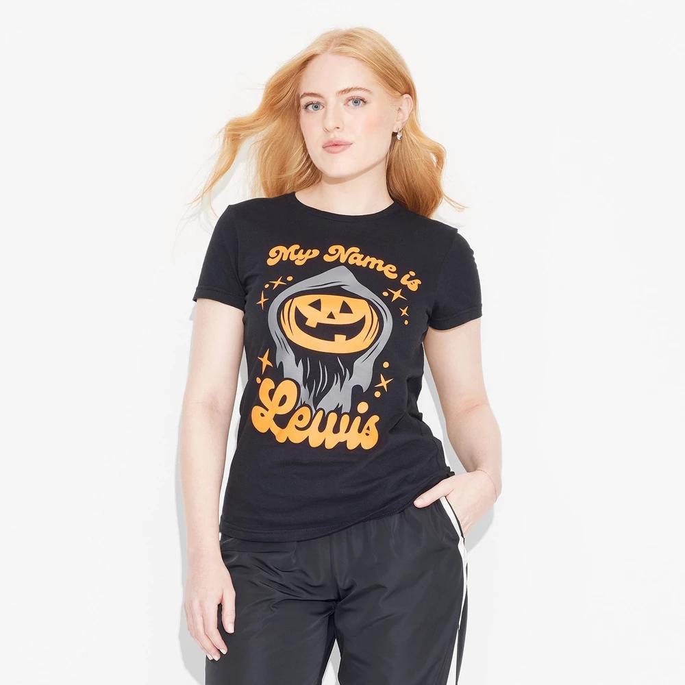Women's Lewis & Friends™ Lewis The Pumpkin Ghoul™ Short Sleeve Graphic T-Shirt - Black Product Image