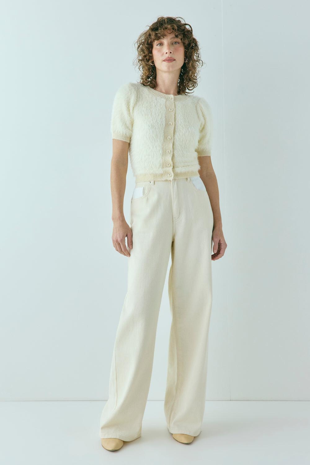 Tess Knit Top Cream Product Image