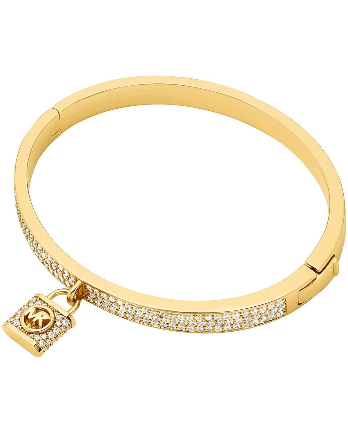 14K -Plated Brass Pavé Lock Bangle Product Image