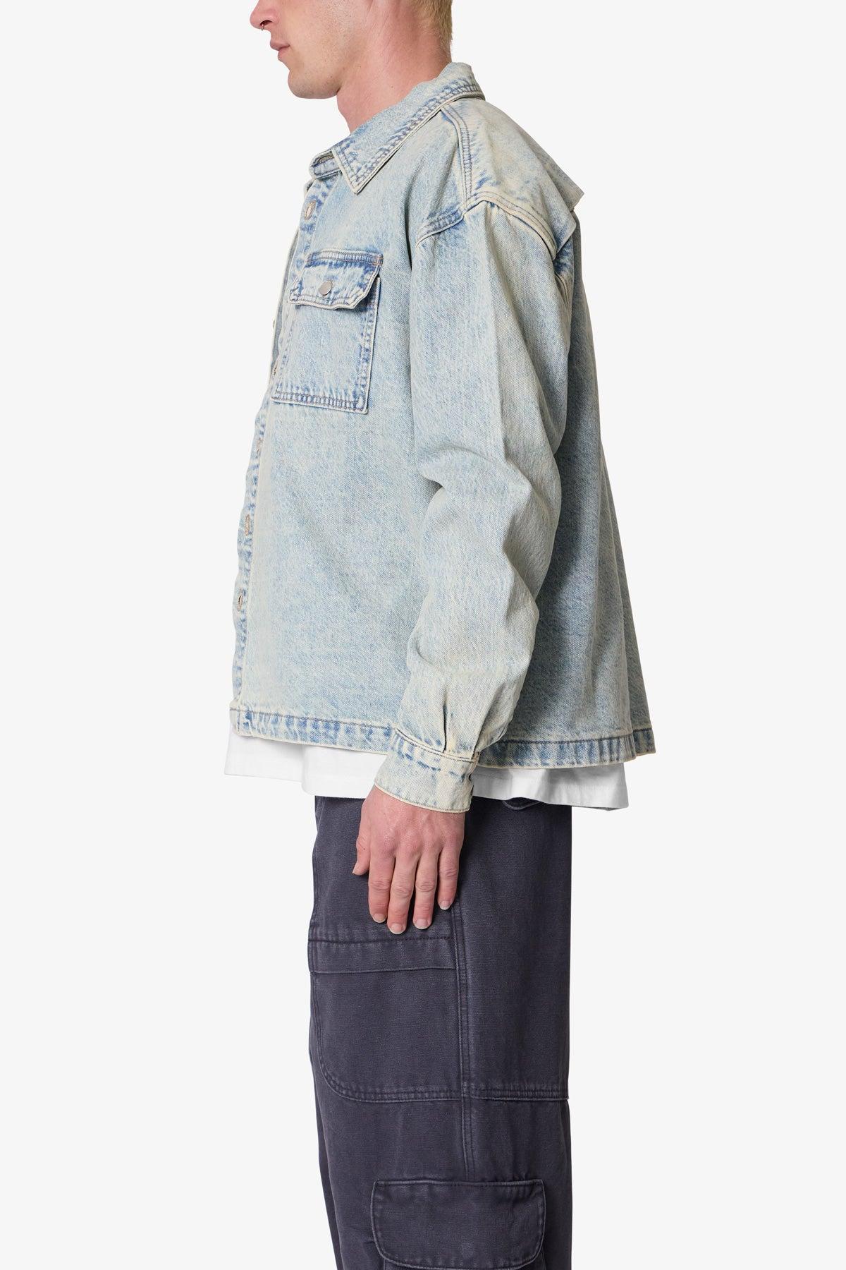 Denim Shirt Jacket - Light Blue Product Image
