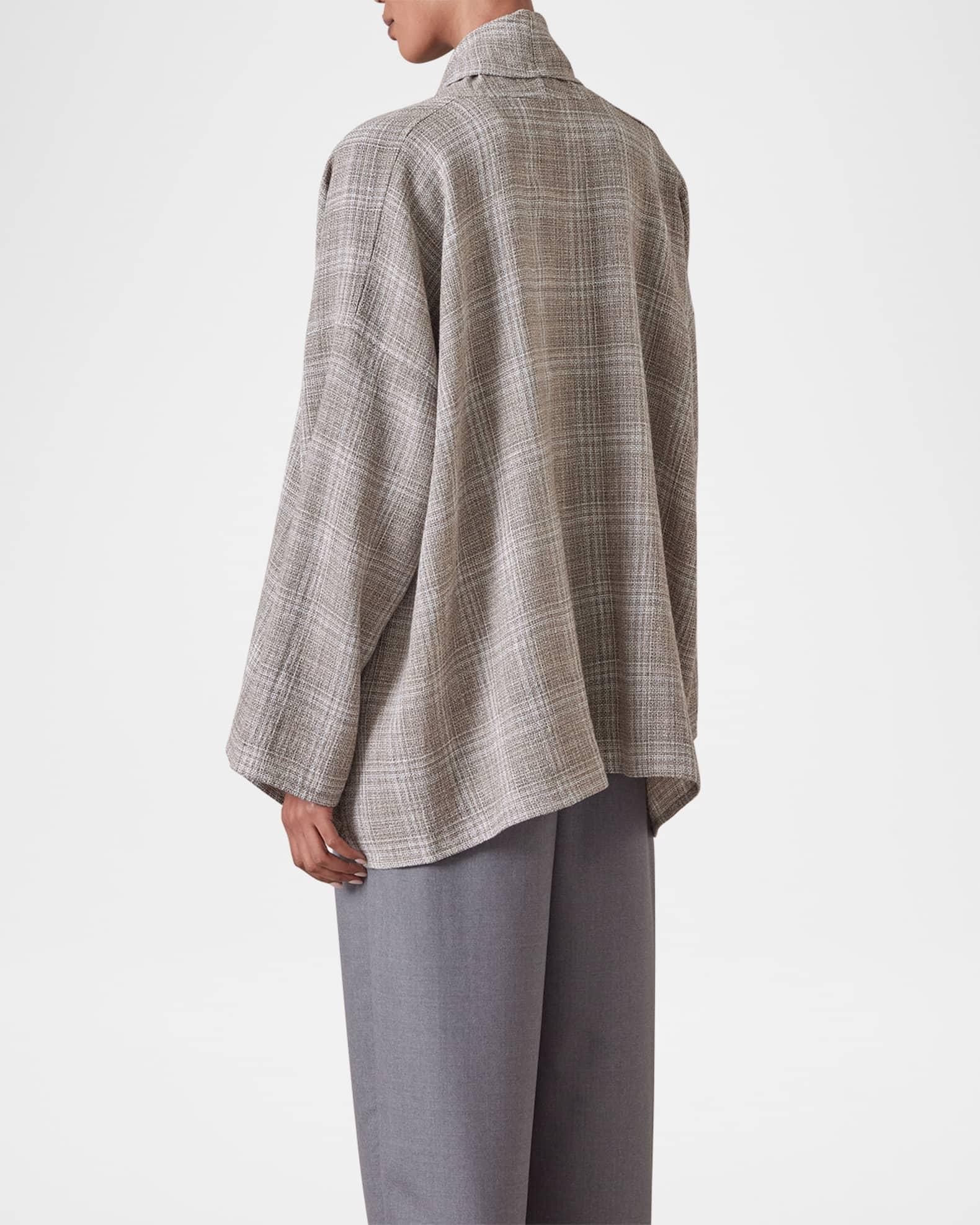 Wide A-Line Scrunch Shawl-Collar Jacket (Mid Plus Length) Product Image