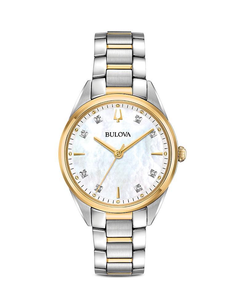 Bulova Womens Sutton Diamond Stainless Steel Watch - 98R263, Two Tone Product Image