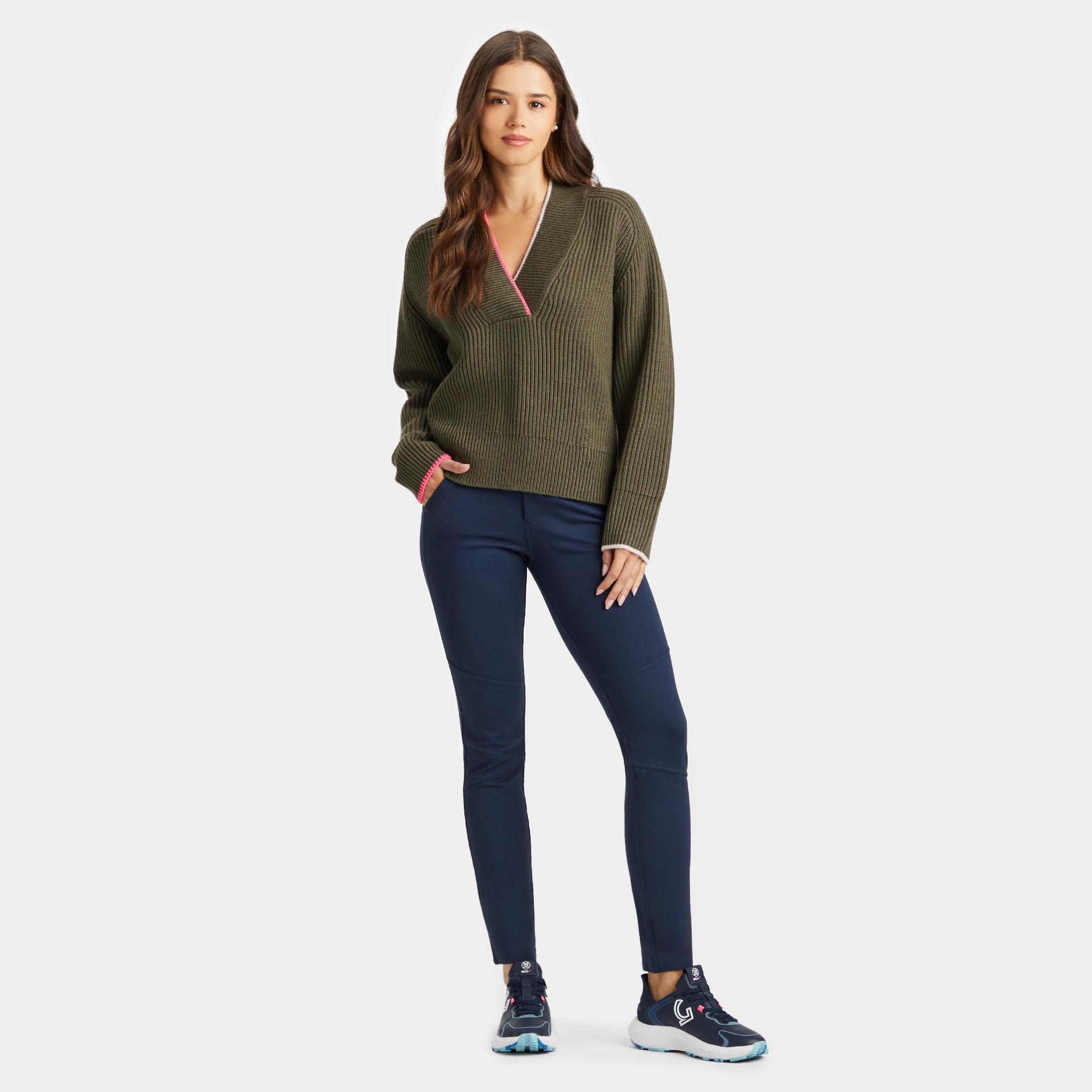 CHUNKY RIB MERINO WOOL RELAXED FIT V NECK SWEATER Product Image