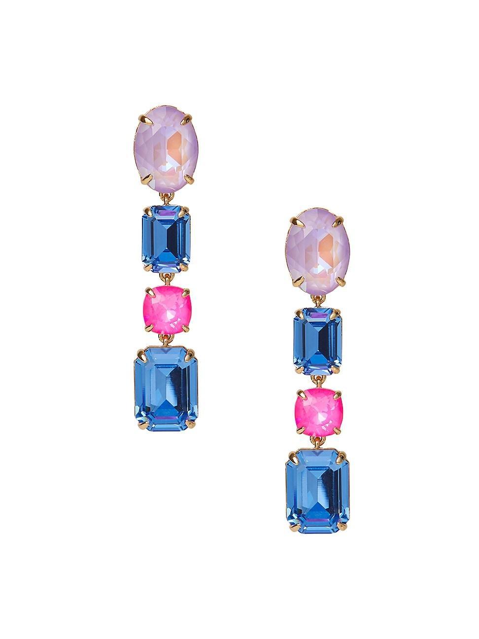 Womens 14K-Gold-Plated & Glass Crystal Drop Earrings Product Image