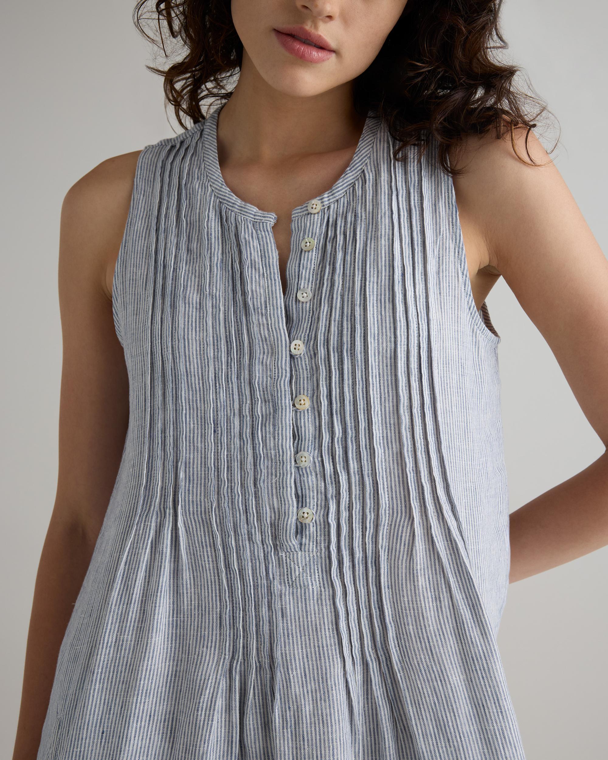 Quince | Women's 100% European Linen Sleeveless Swing Dress Product Image
