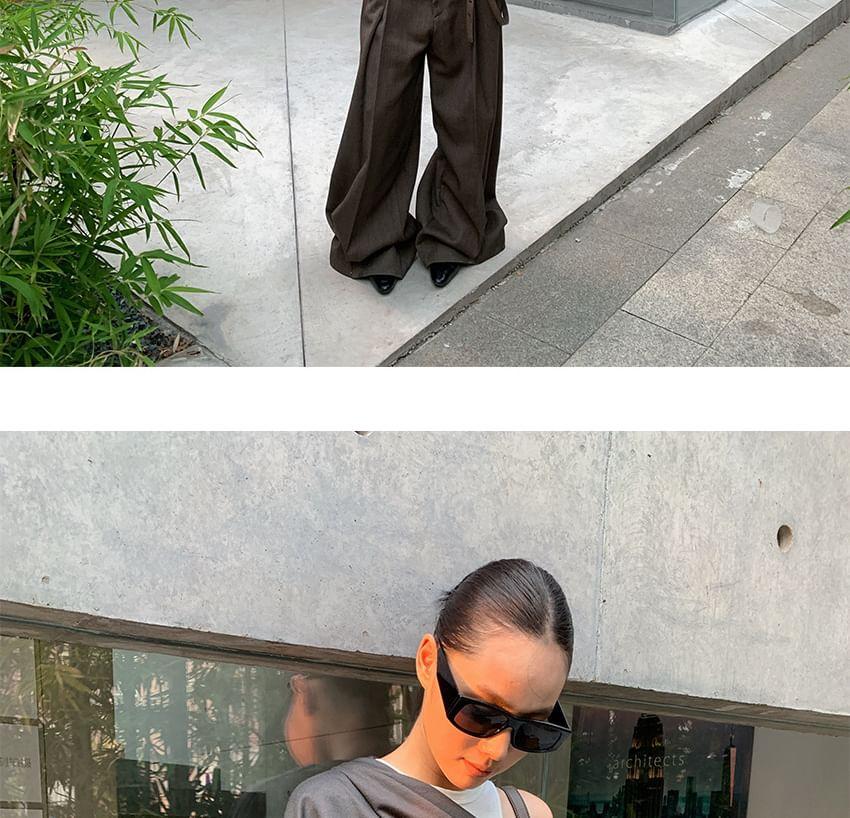 Off-Shoulder Plain Asymmetrical Ruched Pullover Product Image
