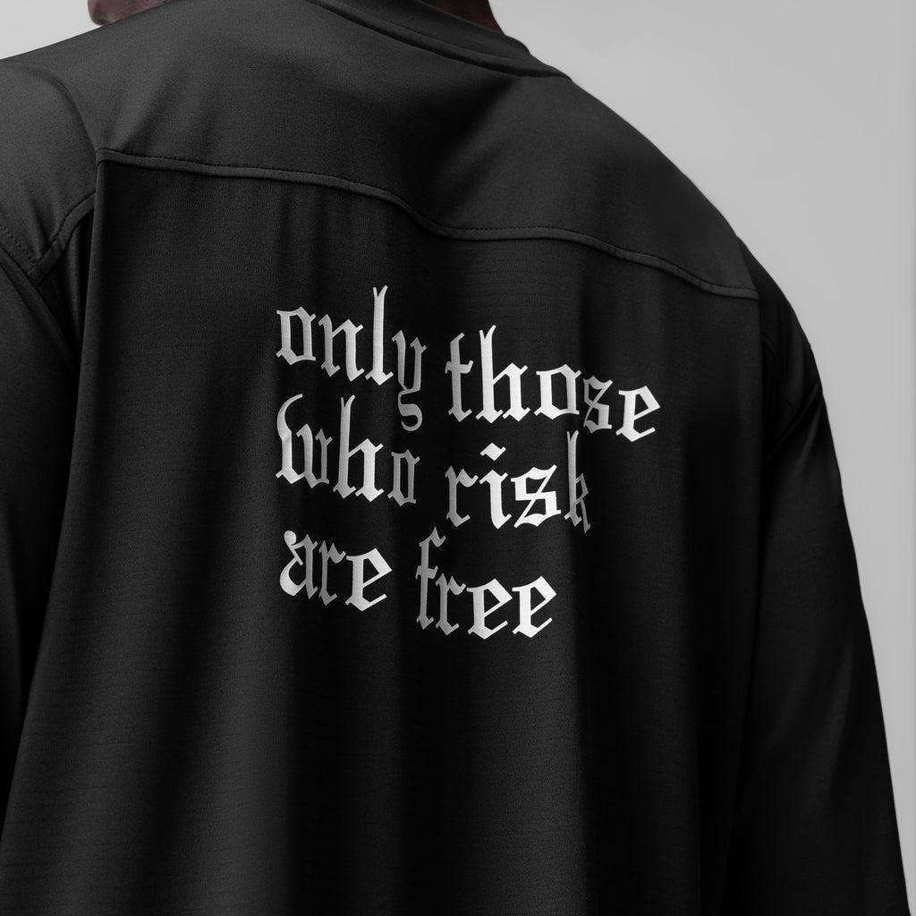 0841. 3D-Lite® 2.0 Lycra® 3/4-Sleeve Oversized Tee - Black "OTWR Block" Product Image