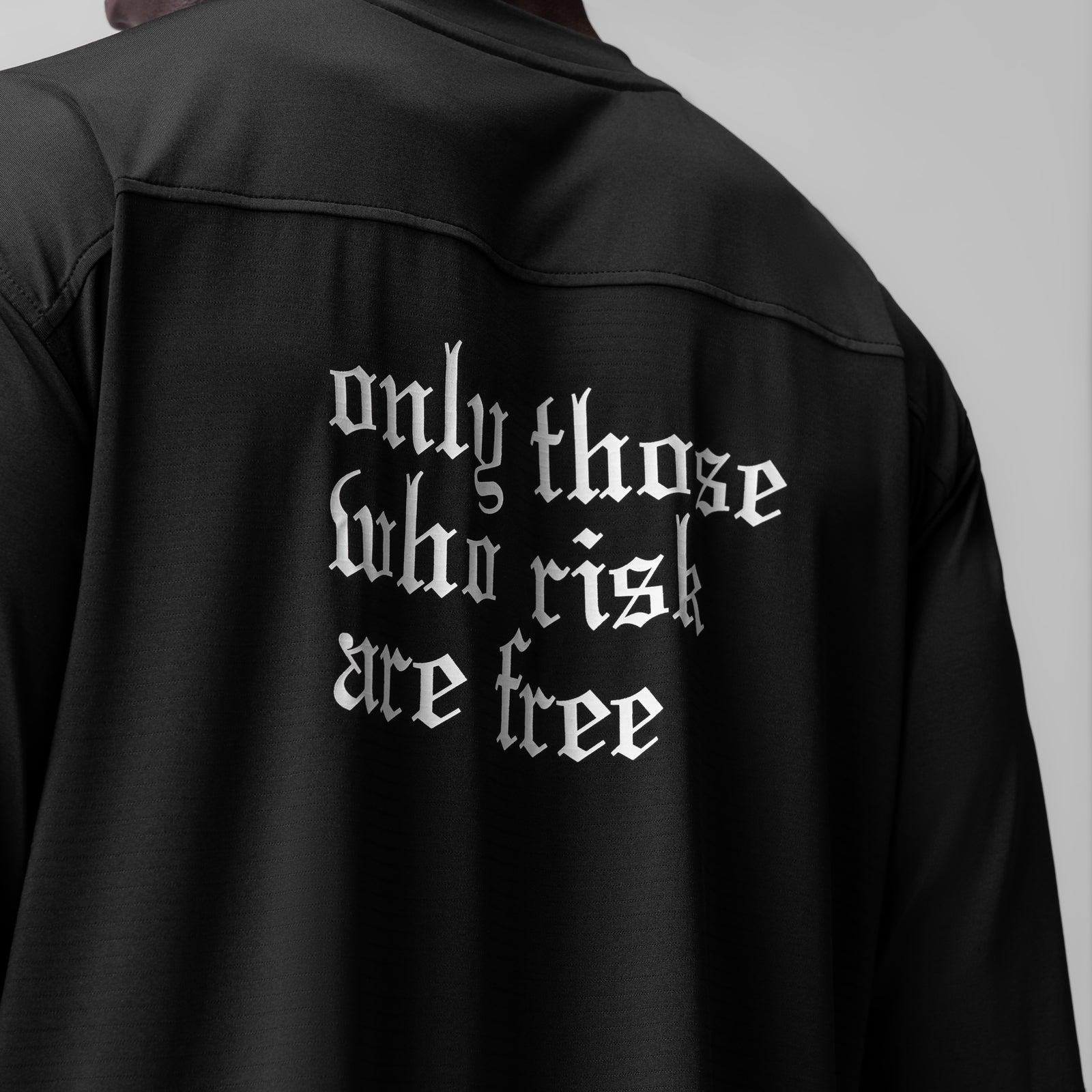 0841. 3D-Lite® 2.0 Lycra® 3/4-Sleeve Oversized Tee - Black "OTWR Block" Product Image