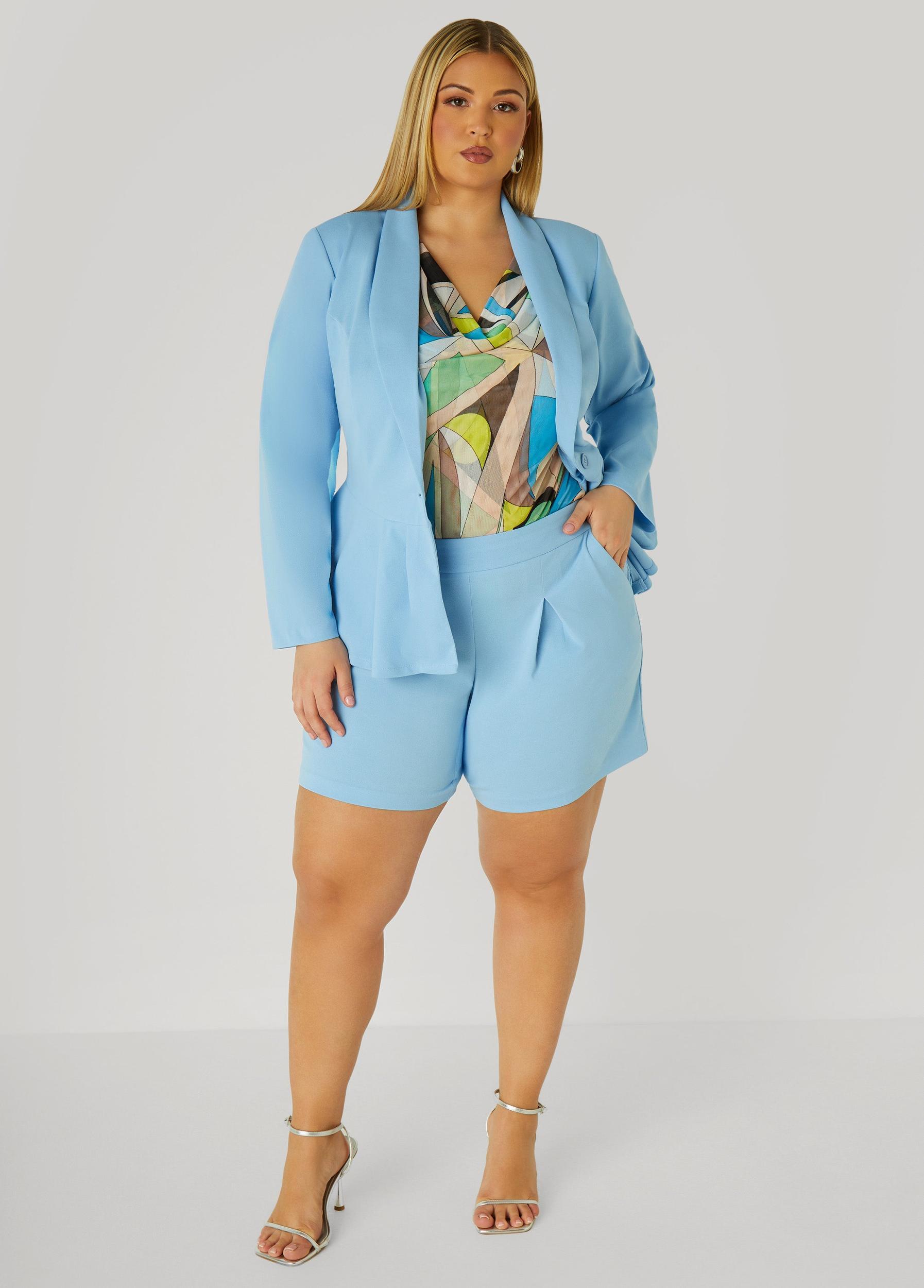 Pleated Peplum Crepe Blazer Product Image