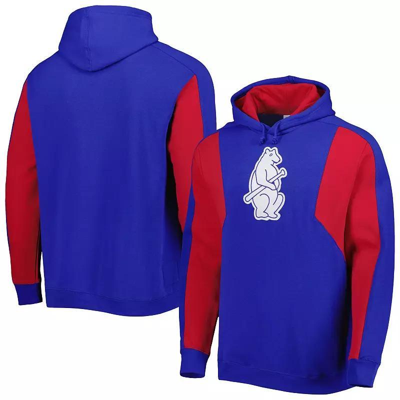 Men's Mitchell & Ness Navy/Red Boston Red Sox Colorblocked Fleece Pullover Hoodie, Size: Medium, Blue Product Image