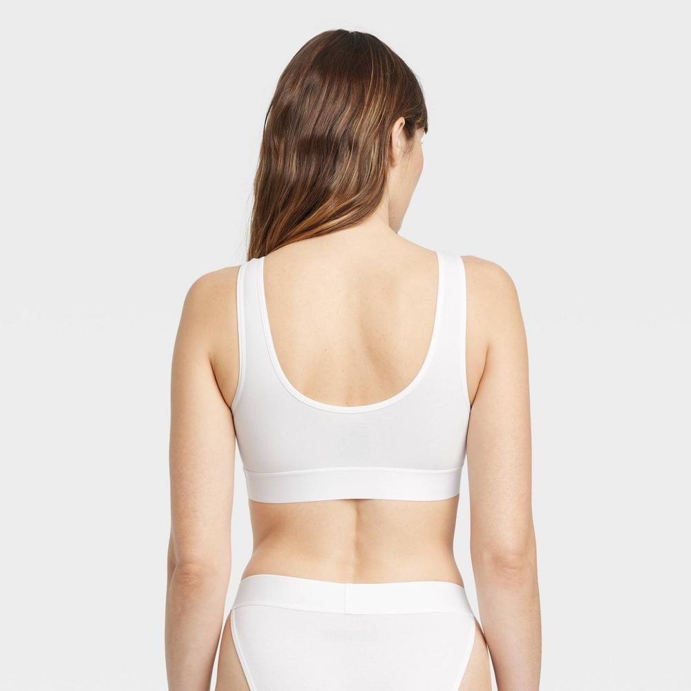 Womens Cotton Stretch Unlined Scoop Bralette - Auden White XXL: Wireless Knit Jersey Pullover, Solid Pattern, Hand Wash Product Image