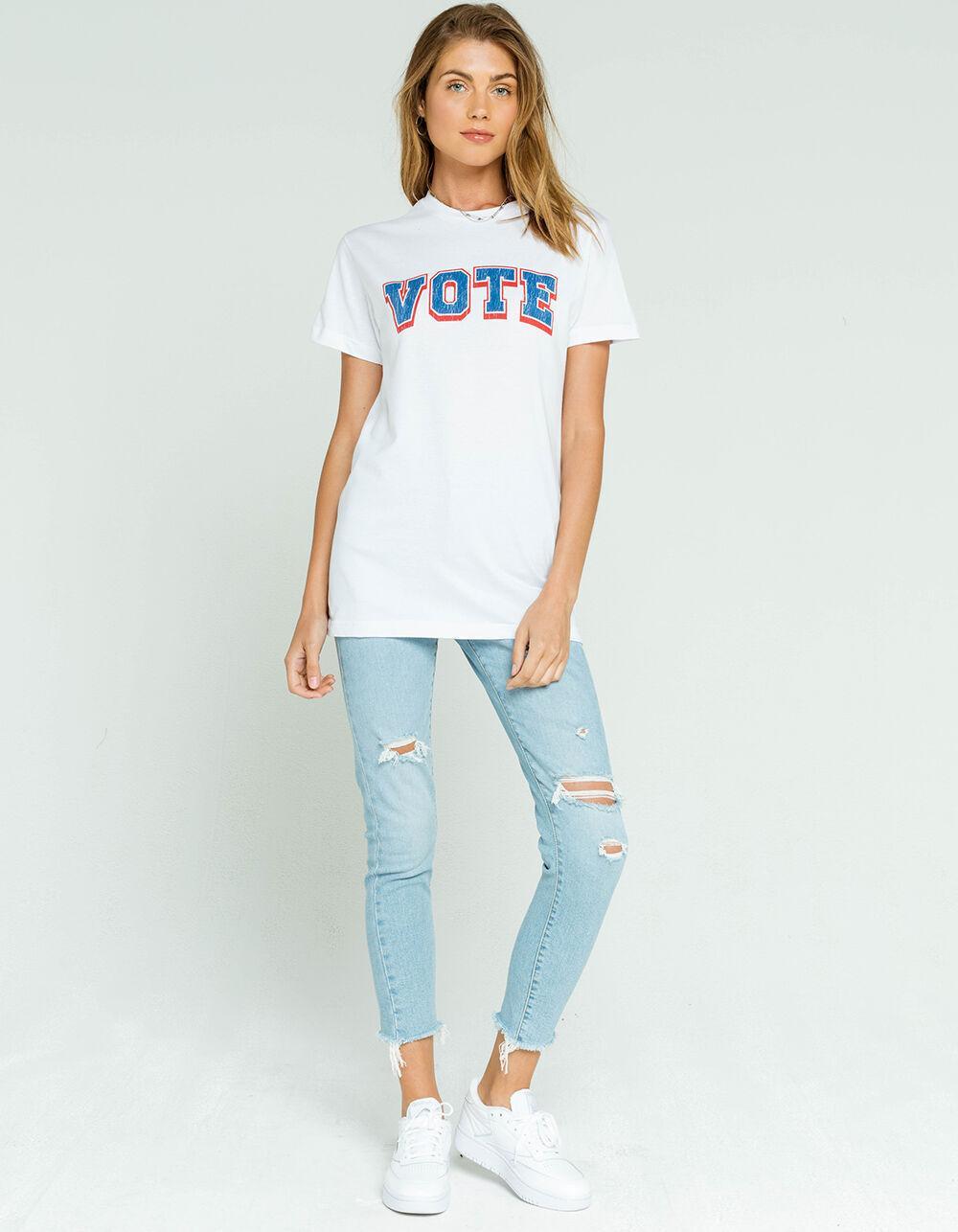 FULL TILT Vote Womens Oversized Tee - WHITE Product Image